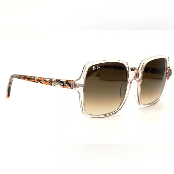 Ray-Ban Transparent Pink Sunglasses with Brown Lenses - Picture 7 of 14